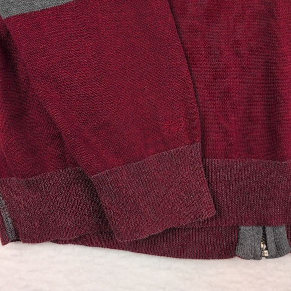 Agave Denim Full Zip Red Gray Cotton Hoodie Size Medium Soft Knit Oversized - Picture 6 of 10